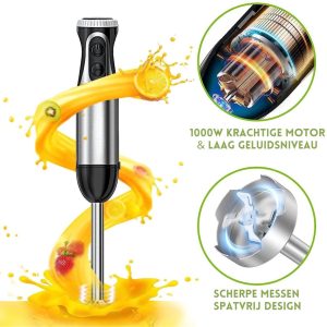 Intelectro Blender PowerBlend - De Ultieme Krachtpatser voor Culinaire Perfectie! - 1000W - 20 Snelheden - Hakmolen - Eiklopper - Veelzijdig Gebruik - Ergonomische Handgreep - Krachtige Motor - Kwalitatief - Zwart - Levering Sneller dan Aangegeven! (6087976757606)