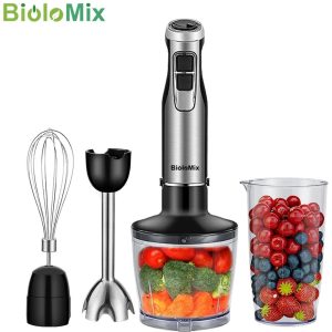 4 in 1 Staafmixer - Handmixer - Hakmolen, Mengbeker & Garde - 1200W - 6 Snelheden - Draagbaar - Zwart (6151251183111)