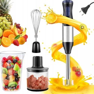 4-in-1 Staafmixer - Handmixer - 1000W - 5 Snelheden + Turbo - Met Garde & Hakmolen - Afneembaar & Makkelijk Schoonmaken - Voor Thuis & Keuken (0191491049569)